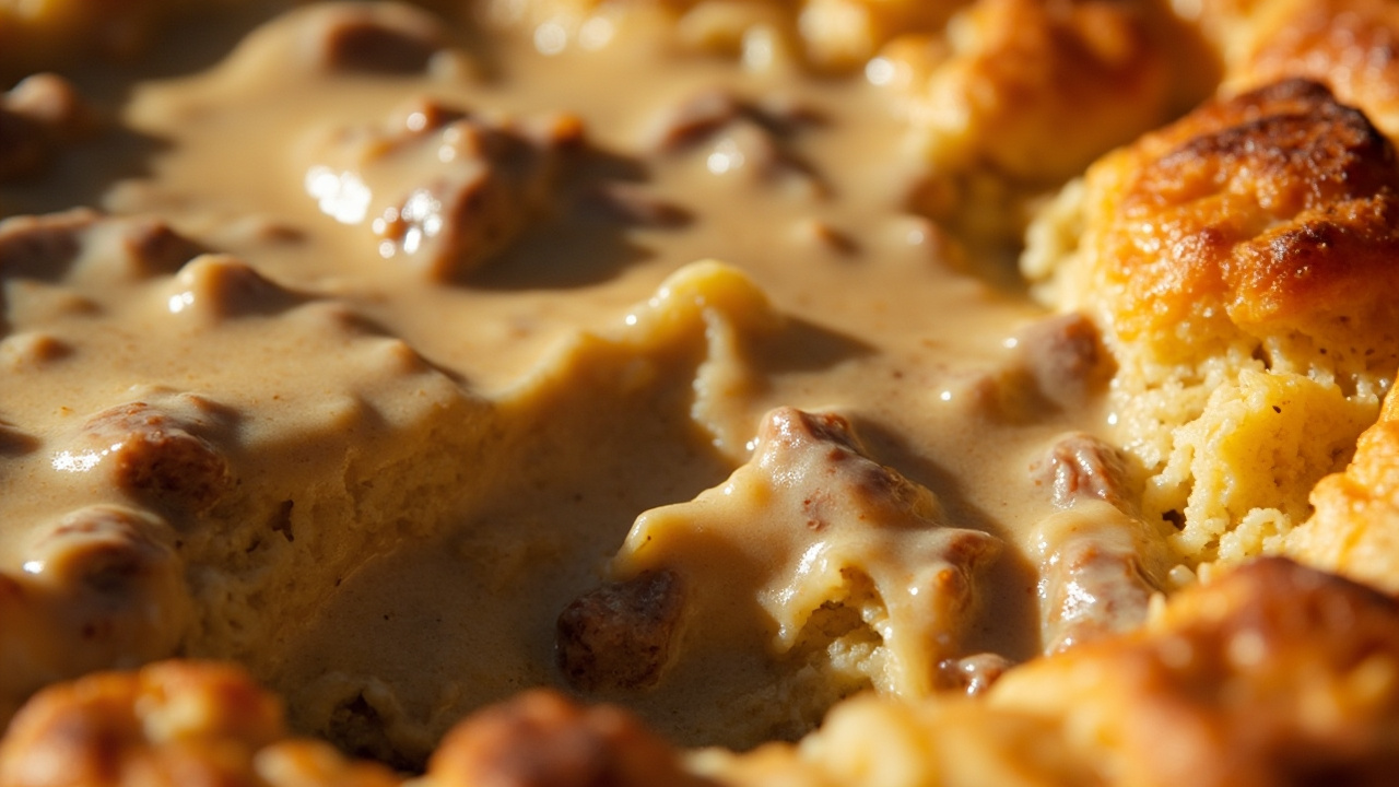 Indulge in Delicious Sausage Gravy and Biscuit Pie Today