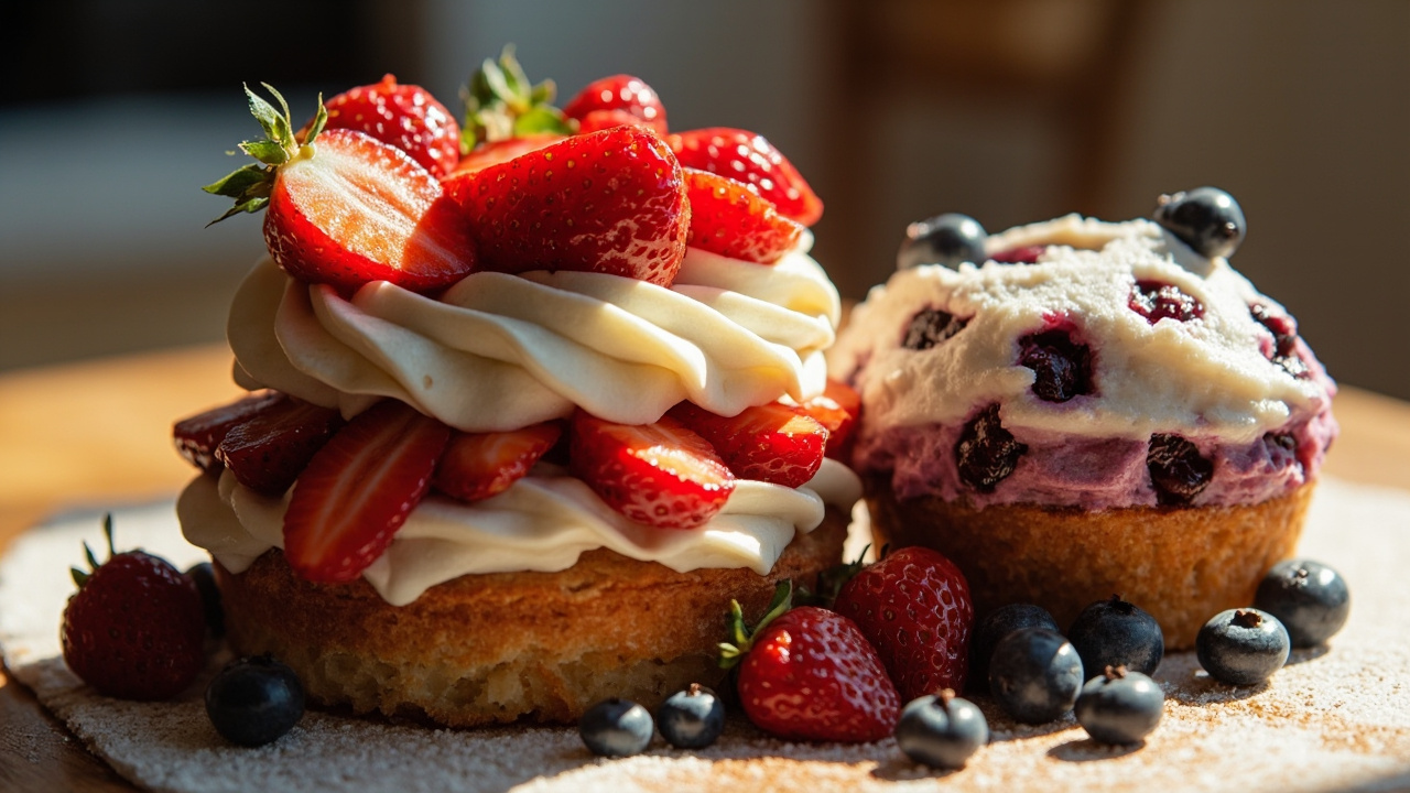 Delight in Strawberry Shortcake Blueberry Muffin Perfection