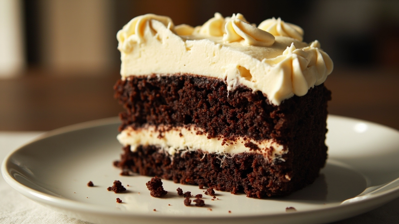 Indulge in Moist Chocolate Cake with Cream Cheese Frosting
