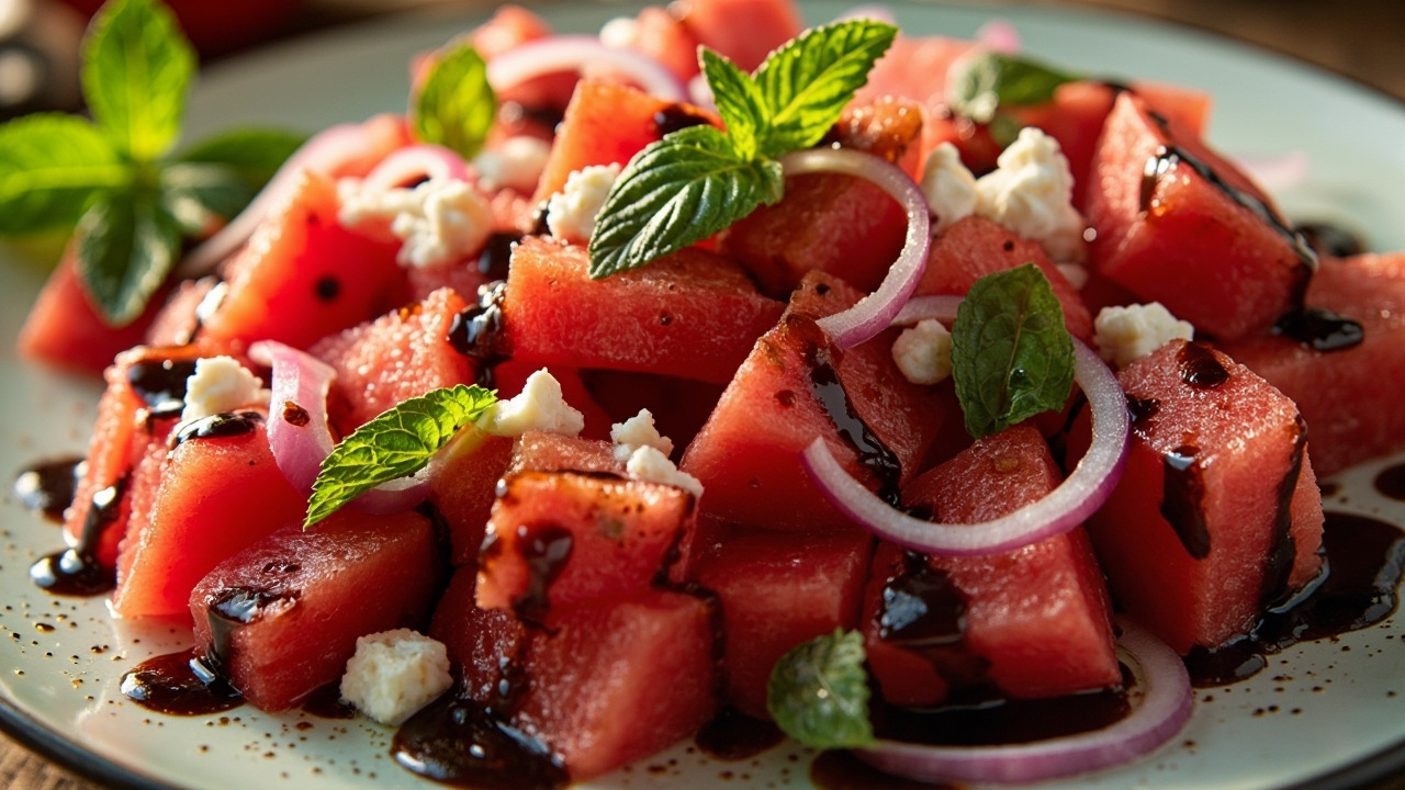 Delicious Watermelon Salad Balsamic for a Refreshing Twist
