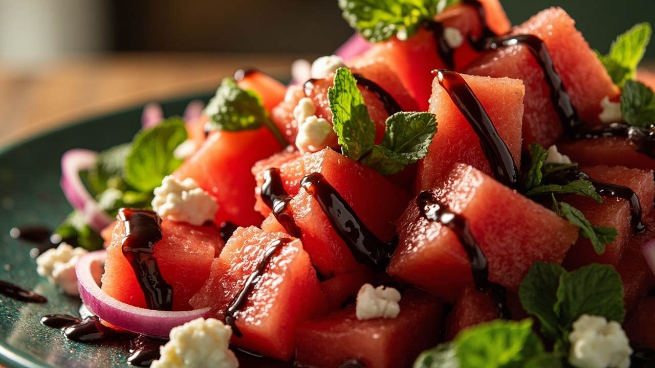 Delicious Watermelon Salad Balsamic for a Refreshing Twist